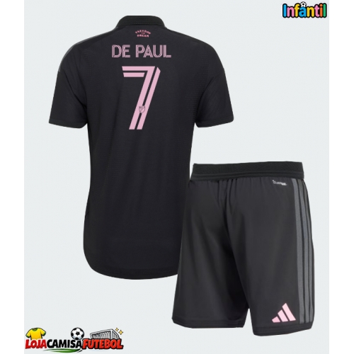 Camisa de Futebol Inter Miami Rodrigo De Paul #7 Equipamento Secundário Infantil 2026-27 Manga Curta (+ Calças curtas)